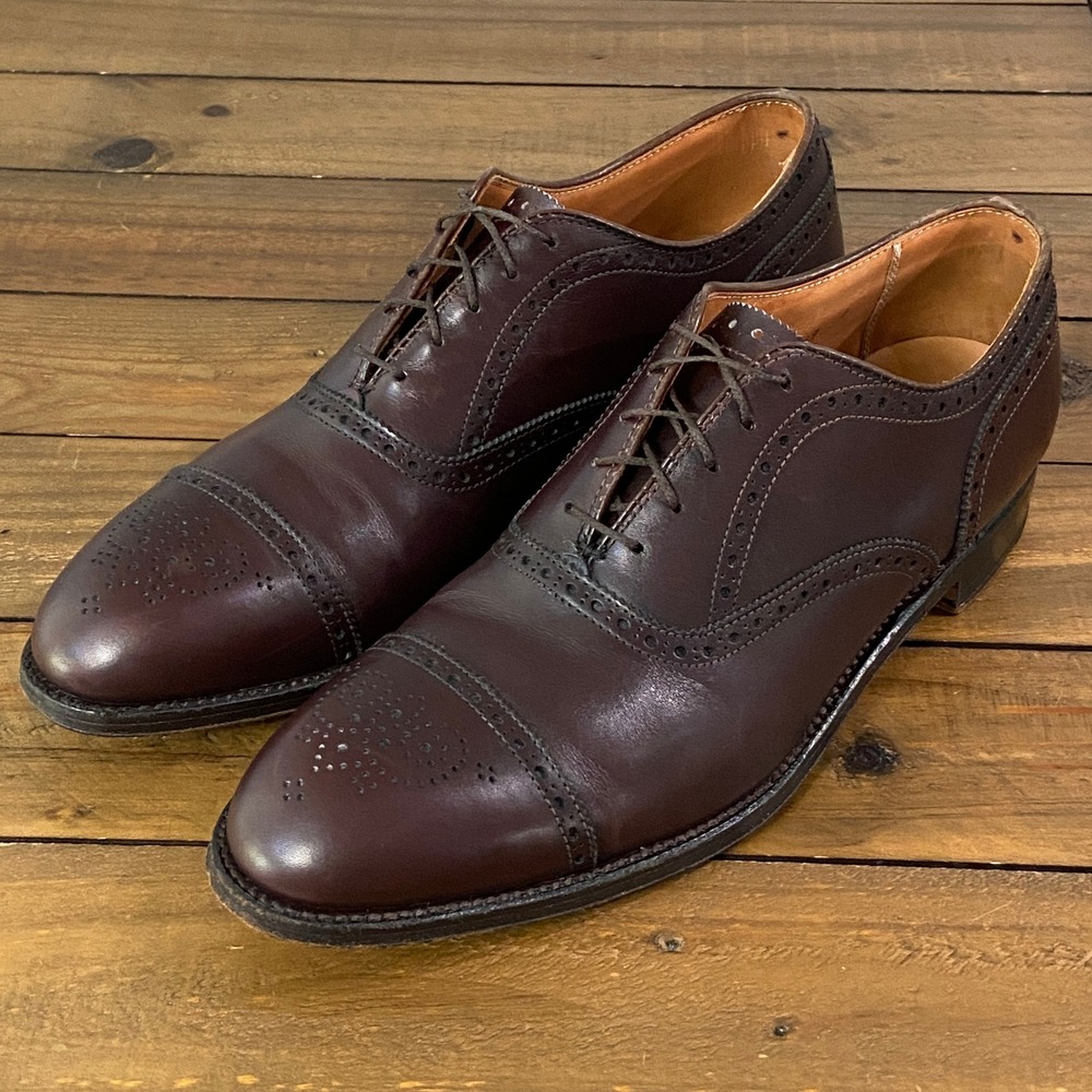 Alden 908 Medallion Cap Toe Oxford Dress Shoes Bal Burgundy Calfskin Size 11